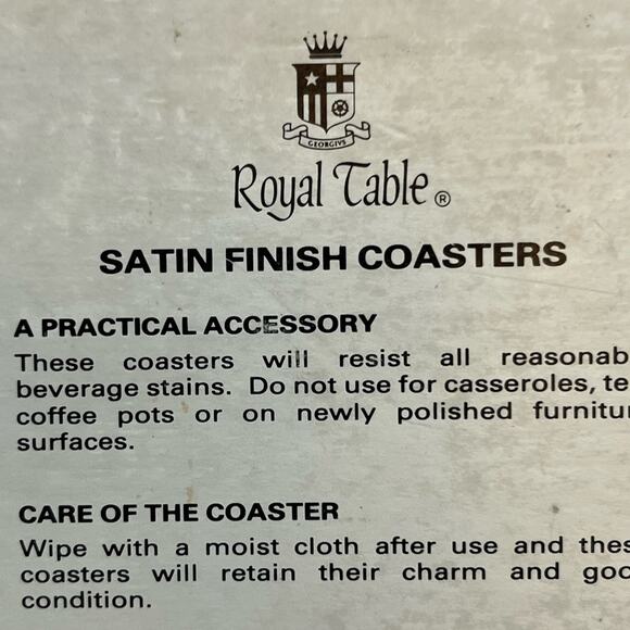 Royal Table satin finish coasters: set of 5 - Picture 9 of 9